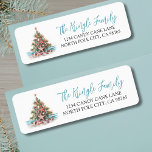 Beach Christmas Return Address<br><div class="desc">Tropical Beach Christmas Tree Return Address label. This festive return address label features a charming seashell and starfish Christmas tree, topped with a starfish and set on a sandy base with hints of teal blue ocean waves. The beachy artwork is on the left, while your name and address appear on...</div>