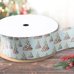 Beach Christmas Satin Ribbon<br><div class="desc">Get into the holiday spirit with this festive Christmas ribbon featuring a repeating pattern of Christmas trees made of shells and starfish. Perfect for adding beachy holiday vibes to your gift wrapping, wreaths, or seasonal decor, this ribbon is a fun and unique option for anyone who lives in tropical places...</div>