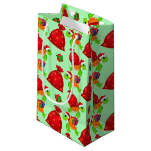 Beach Christmas sea turtle Santa Small Gift Bag