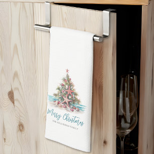 Beach Christmas Tea Towel