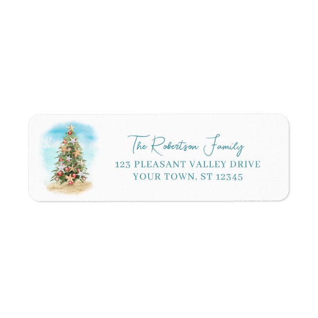 Beach Christmas Tree Return Address (Front)
