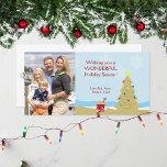Beach Christmas Tree Sand Castle Vacation Holiday Card<br><div class="desc">Perfect for Christmas vacations or warm climate Christmas holidays! Our original "sand castle Christmas tree" design is super cute!</div>