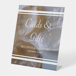 Beach Clams Wedding Cards & Gifts Pedestal Sign