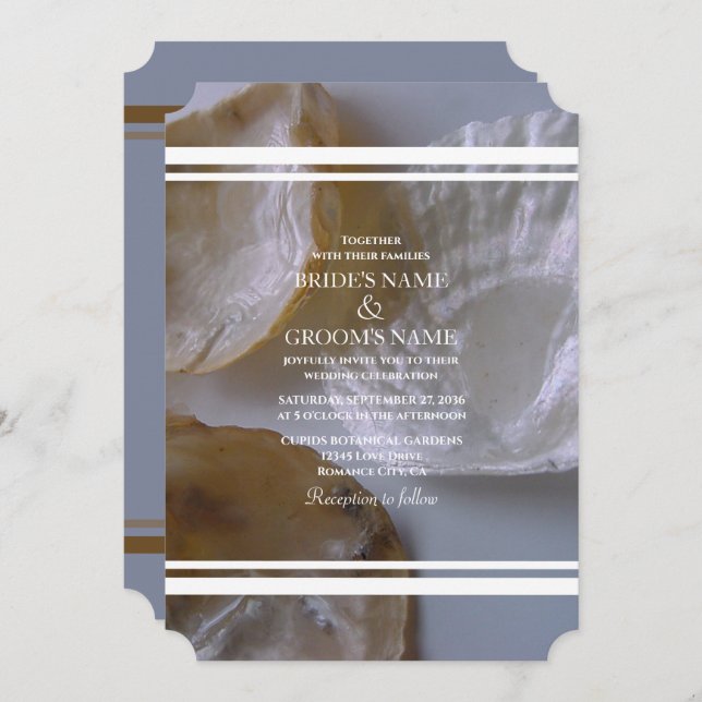 Beach Clams Wedding Invitations (Front/Back)