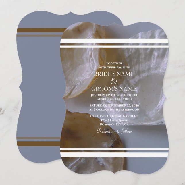 Beach Clams Wedding Invitations (Front/Back)