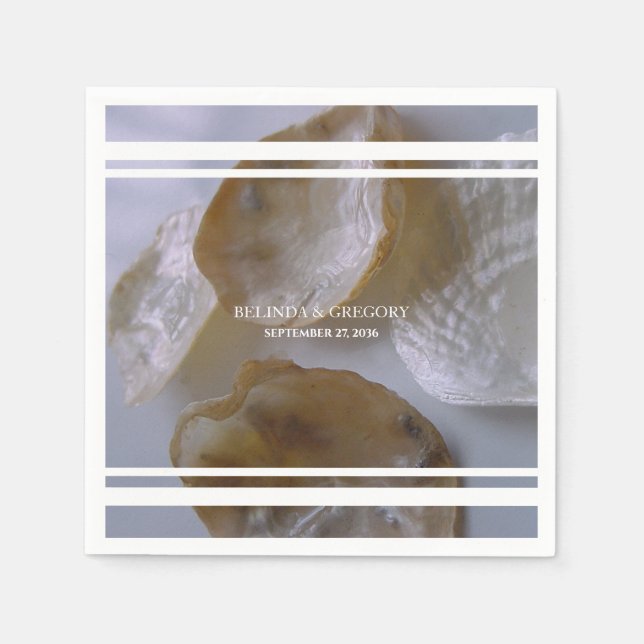 Beach Clams Wedding  Napkin (Front)