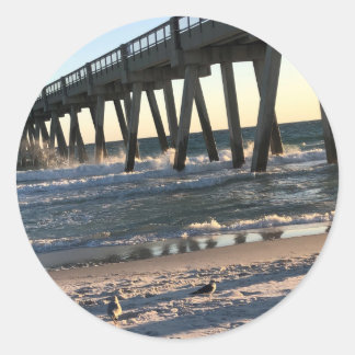 Beach classic round sticker