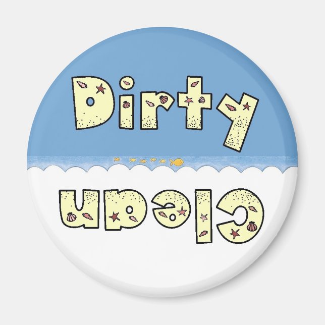 Beach Clean Dirty Dishwasher Magnet (Front)