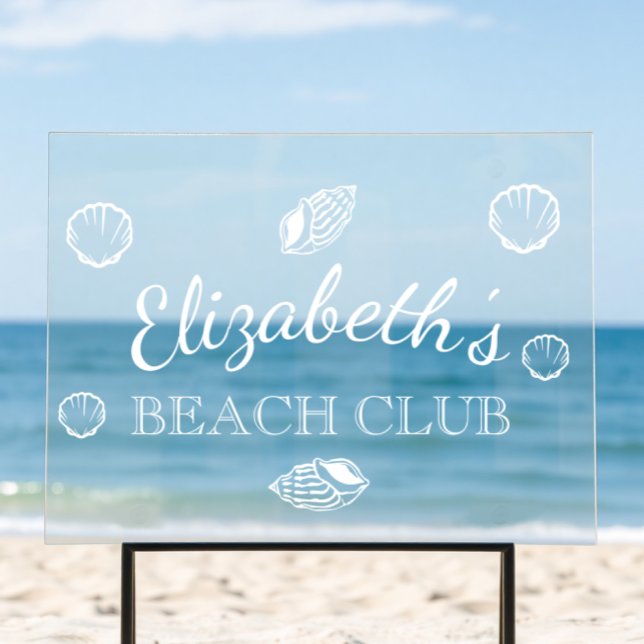 Beach Club Birthday Acrylic Sign (Creator Uploaded)