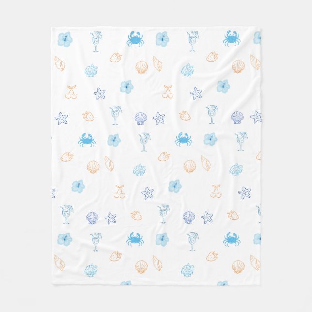 Beach Club Birthday Fleece Blanket (Front)