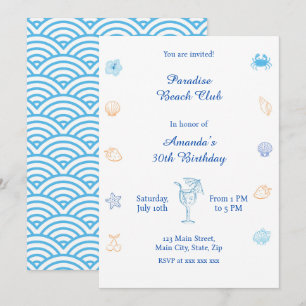 Beach Club Birthday Invitation