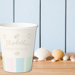 Beach Club Birthday Paper Cups