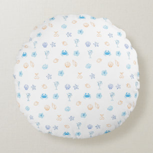 Beach Club Birthday Round Cushion