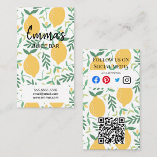 beach club juice bar cafe lemonade lemon sun sunny business card