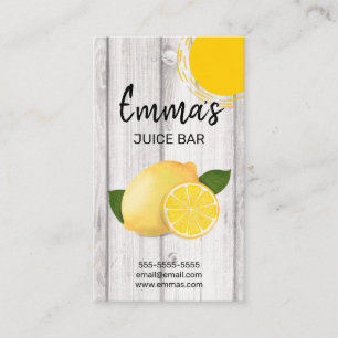 beach club juice bar cafe lemonade lemon sun sunny business card