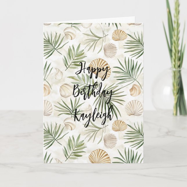 Beach Coast Ocean Sea Shells Birthday Card (Front)