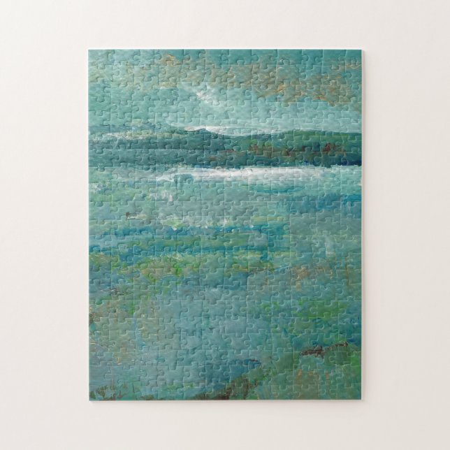 Beach Coastal Abstract Ocean Painting Jigsaw Puzzle (Vertical)