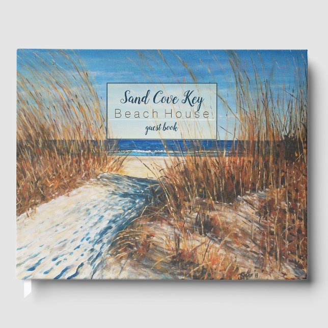 Beach Coastal Art Vacation Rental Guest Book (Front)