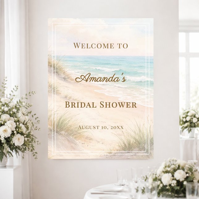 Beach coastal Bridal Shower welcome Poster (Creator Uploaded)
