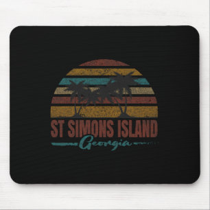 Beach Coastal City Vacation Souvenir St Simons Isl Mouse Mat