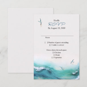 Beach Coastal Destination Wedding RSVP Card