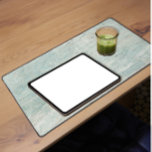 Beach Coastal Driftwood Aqua Blue Rustic Wood Name Desk Mat<br><div class="desc">Rustic weathered painted wood in sea glass colours of aqua, seafoam, mint, cream with touches of tan and a crackled worn finish. If the beach is your happy place, enjoy a peaceful, tranquil reminder every day at your desk! Graphically designed by internationally licensed artist and designer, Audrey Jeanne Roberts ©....</div>