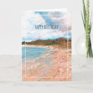 Beach Coastal Michigan Shoreline Happy Birthday Card