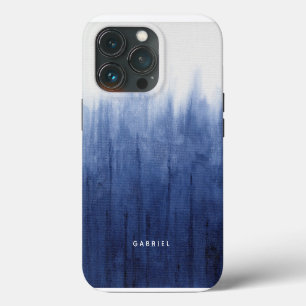 Beach Coastal Modern Blue n White Shibori Tie Dye iPhone 13 Pro Case