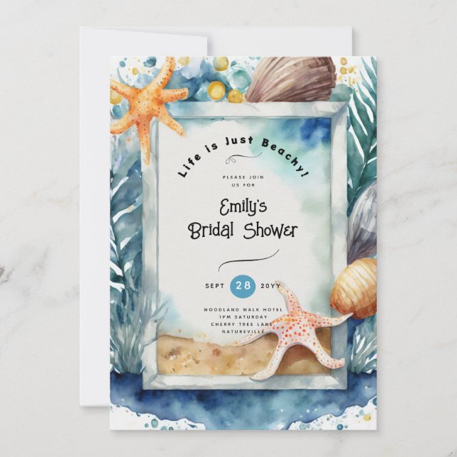 Beach Coastal Ocean BABYSHOWER BIRTHDAY WEDDING Invitation (Front)