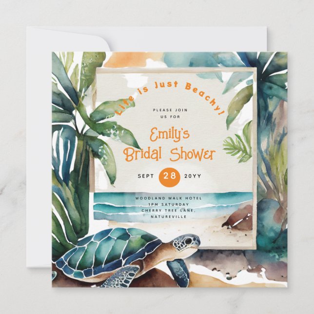 Beach Coastal Ocean BABYSHOWER BIRTHDAY WEDDING Invitation (Front)