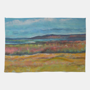 Beach Coastal Painted Dunes Artwork Kitchen Towel