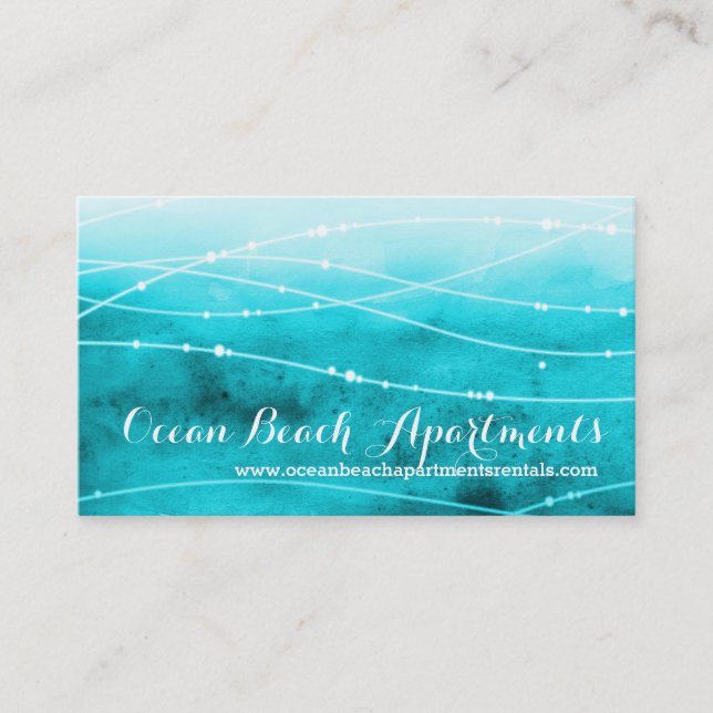 Beach coastal property letting business cards (Front)