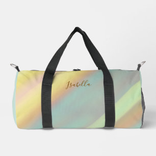 Beach Coastal Seashell Pattern Custom Name Duffle Bag