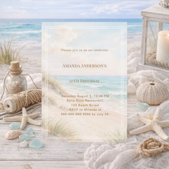 Beach coastal summer birthday invitation (Creator Uploaded)