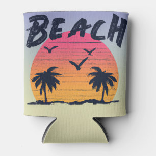 Beach/coastal/tropical/Hawaiian Can Cooler