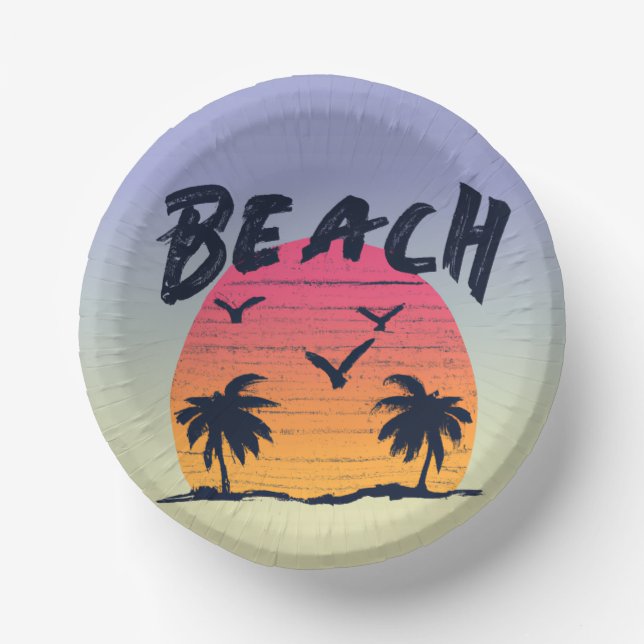 Beach/coastal/tropical/Hawaiian Paper Plate (Front)