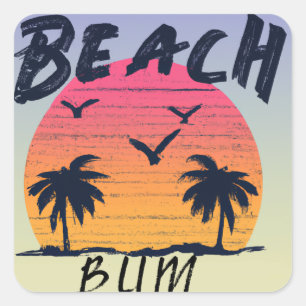 Beach/coastal/tropical/Hawaiian Square Sticker