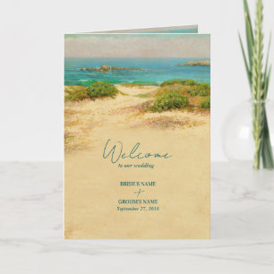Beach Coastal Wedding Destination Order of Service Programme