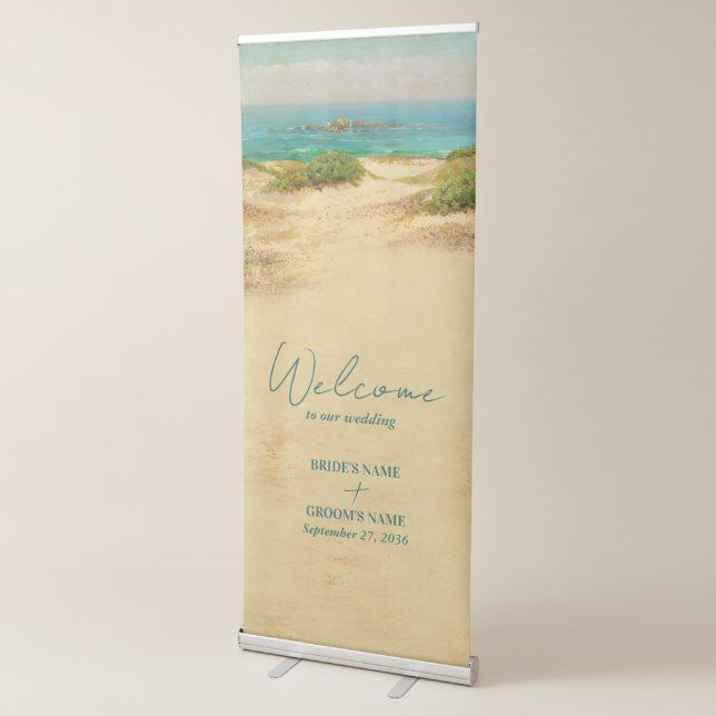 Beach Coastal Wedding Destination Welcome Retractable Banner (3/4)