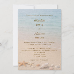 Beach coastal wedding invitation