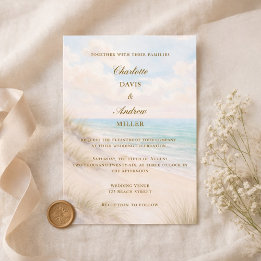 Beach coastal wedding invitation