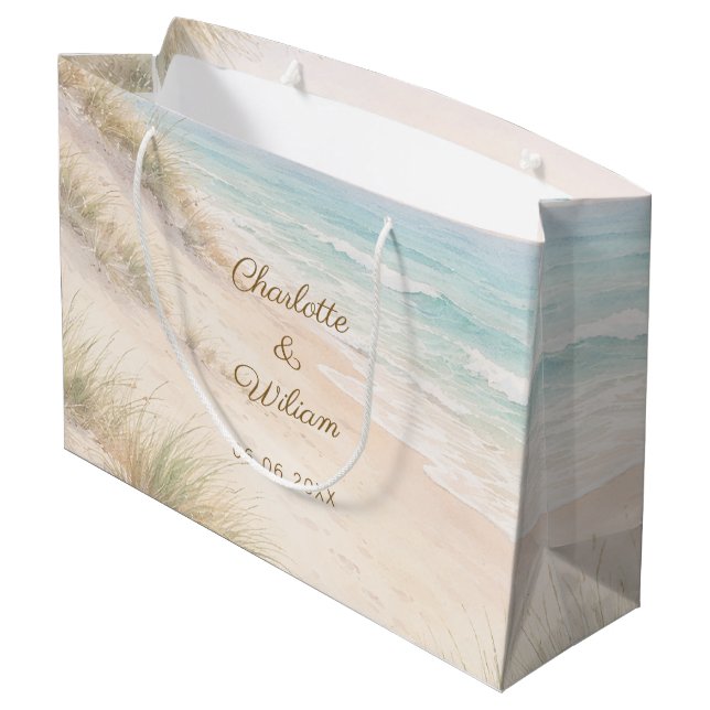 Beach coastal wedding large gift bag (Back Angled)