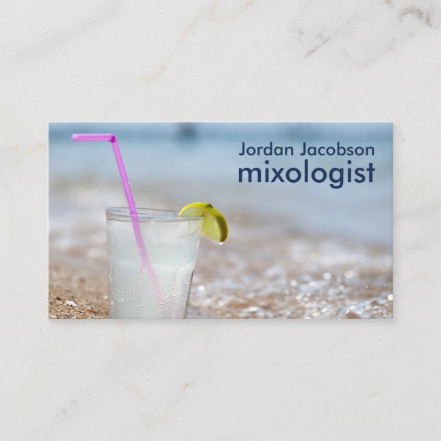 Beach Cocktail Business Cards (Front)
