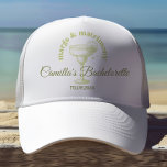 Beach Cocktail Margarita Bachelorette Trucker Hat<br><div class="desc">Margs & Matrimony retro bachelorette party weekend tote bags with a refreshing green colour palette that brings a touch of tropical vibe to your celebration. Perfect gift for your girlies,  customise it with each guests name and let's get that party started.</div>