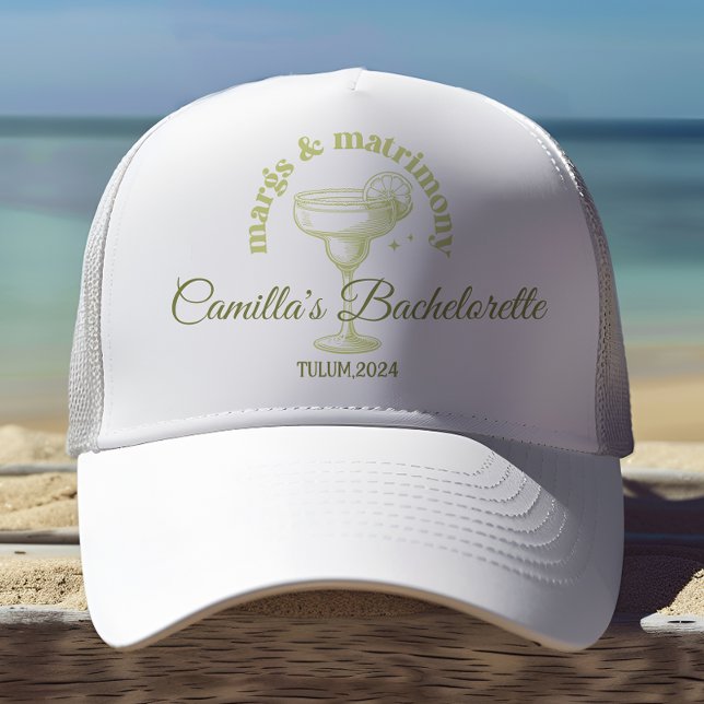 Beach Cocktail Margarita Bachelorette Trucker Hat (Creator Uploaded)