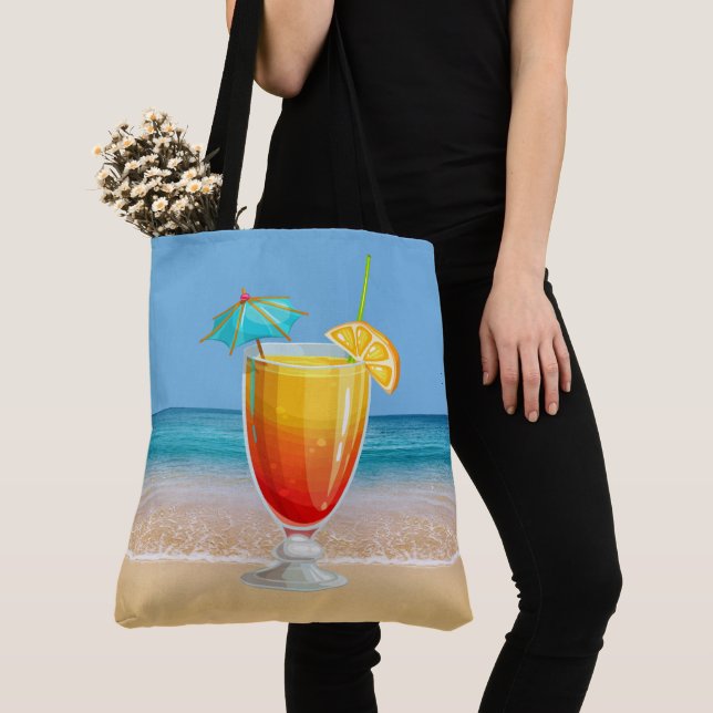 Beach Cocktail Tote Bag (Close Up)