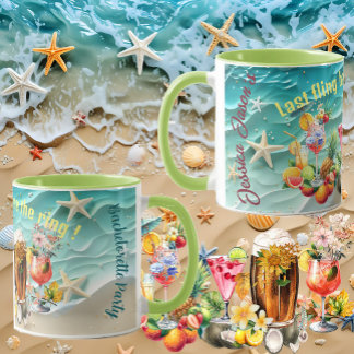 Beach Cocktails Tropical Fruits Bachelorette Party Mug