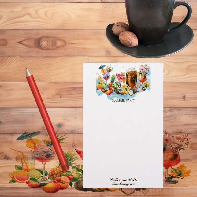 Beach Cocktails Tropical Fruits Bachelorette Party Stationery (Beach Cocktails Tropical Fruits Bachelorette Party Stationery)