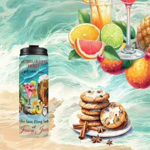 Beach Cocktails Tropical Fruits Bachelorette Party Thermal Tumbler