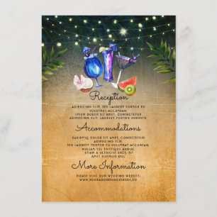 Beach Cocktails Wedding Information Guest Enclosure Card